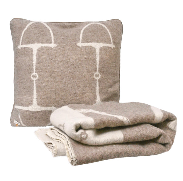 Lyxkudde i 100% Nyzeeländsk Lammull Beige Melange Classic