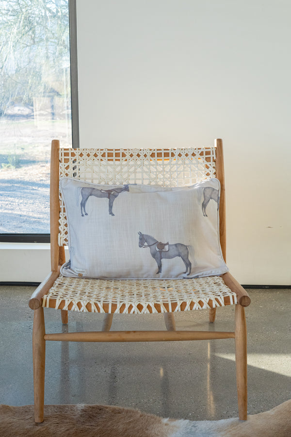 Linnen Petit Horse Off-white  60x40
