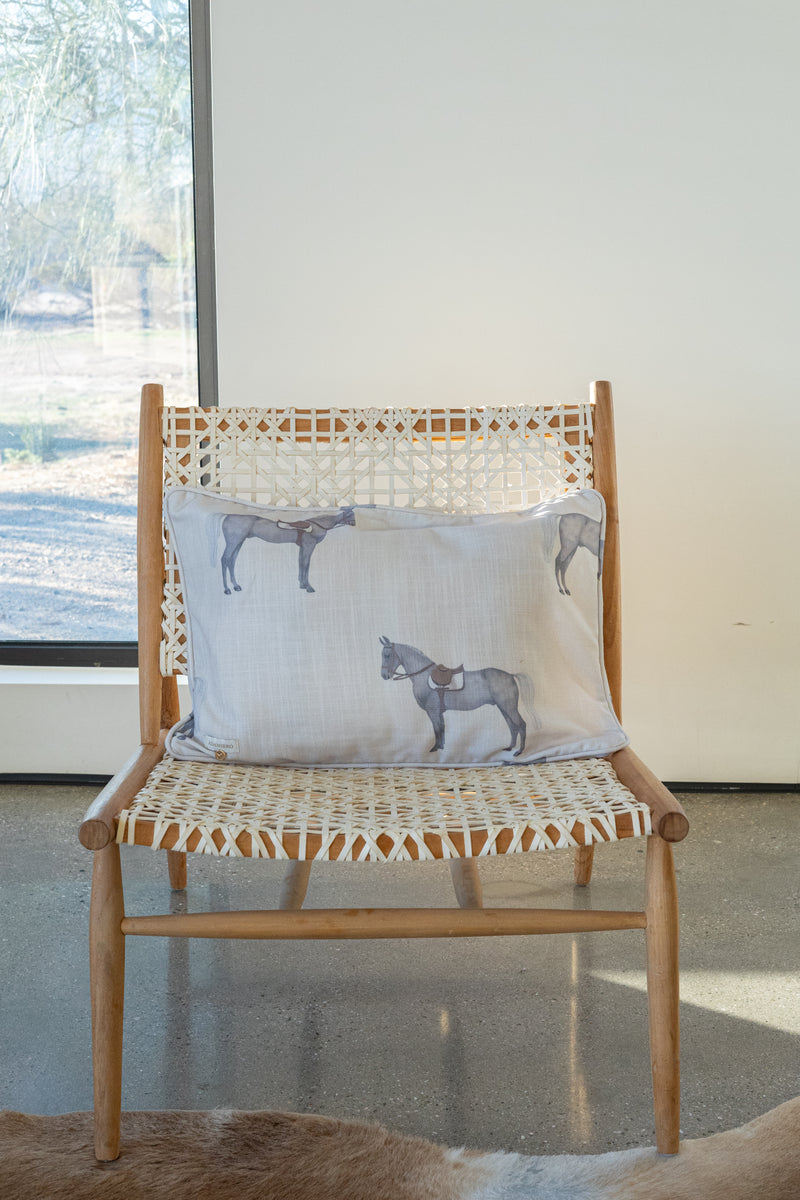 Linnen Petit Horse Off-white  60x40