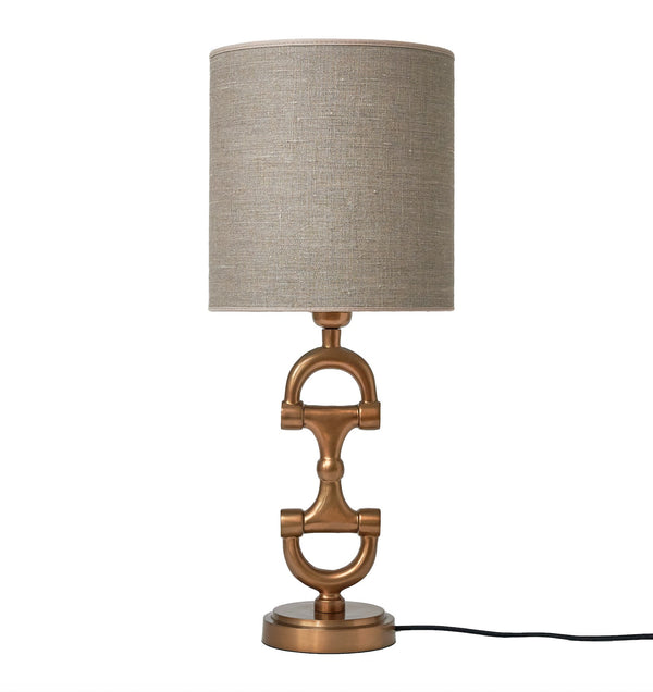 Lampa BIT Antique  Brass med natur skärm inkluderad.