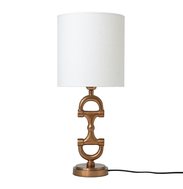 Lampa BIT Antique  Brass med vit skärm inkluderad.