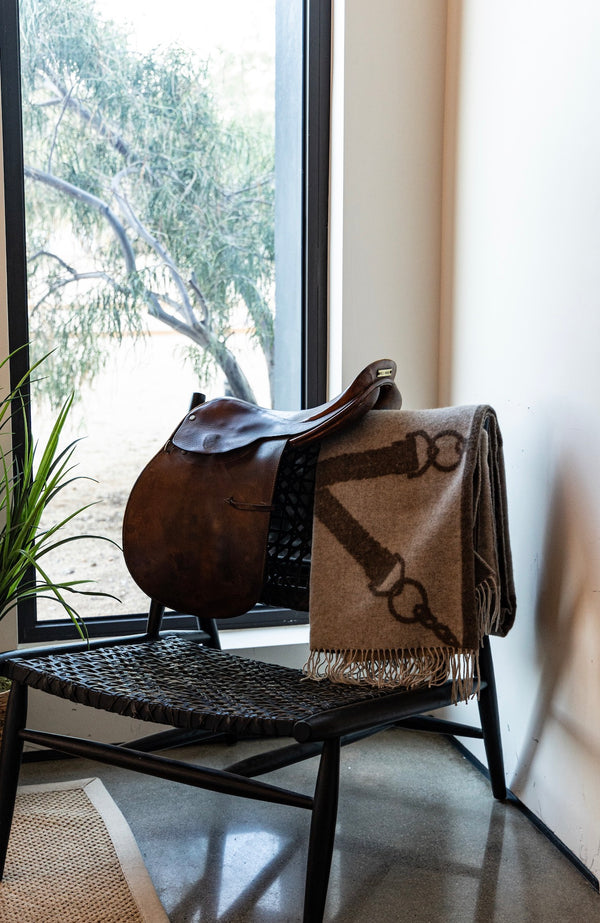 Classic Wool Cashmere Pläd Mud & Beige