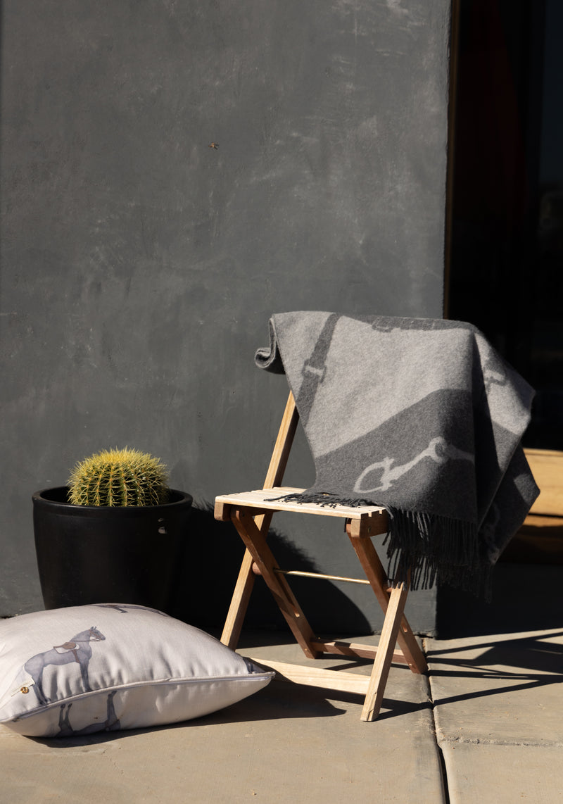 Wool Cashmere Pläd  Mörk Grå