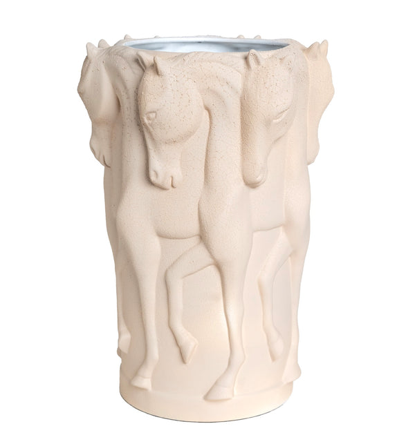Keramik Vas Dancing Horses matt champagne