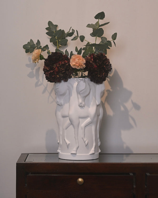 keramik Vas Dancing Horses Matt Vit