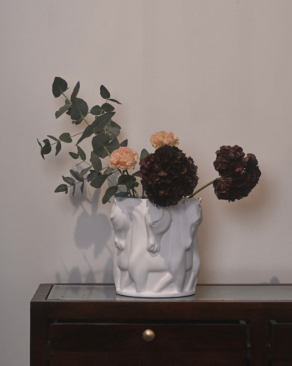 Keramik vas  Dancing Horses Matt Vit