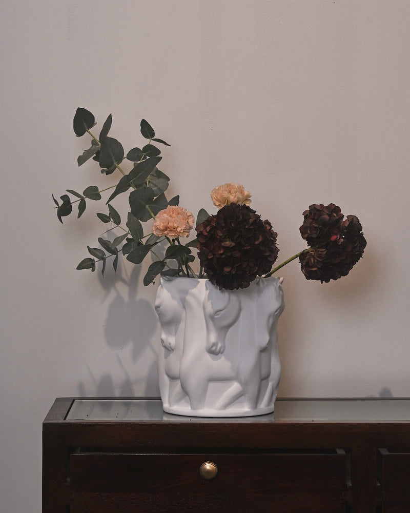 Keramik vas  Dancing Horses Matt Vit