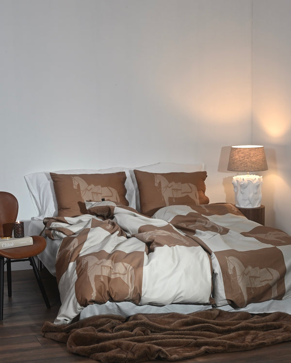 Horse Check Påslakan 240 X 220 cm King Size