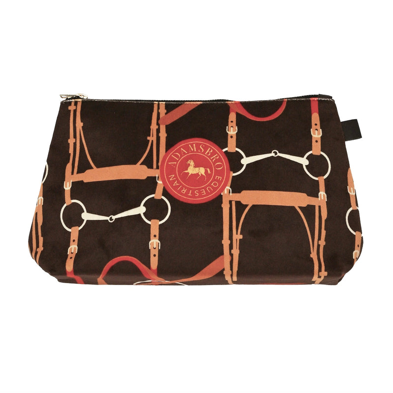 Mjuk Necessär i Sammet – Brun Bridle-design