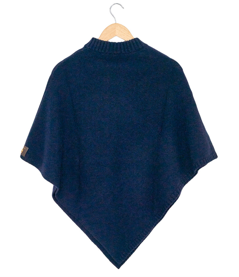 ADAMSBRO CASHMERE PONCHO NAVY