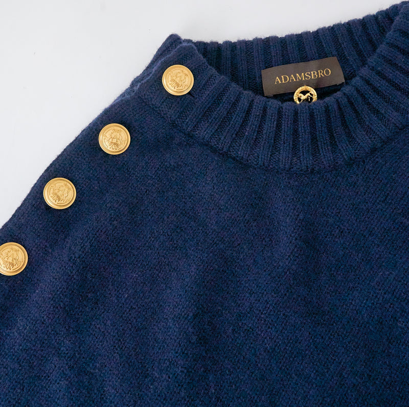 ADAMSBRO CASHMERE PONCHO NAVY