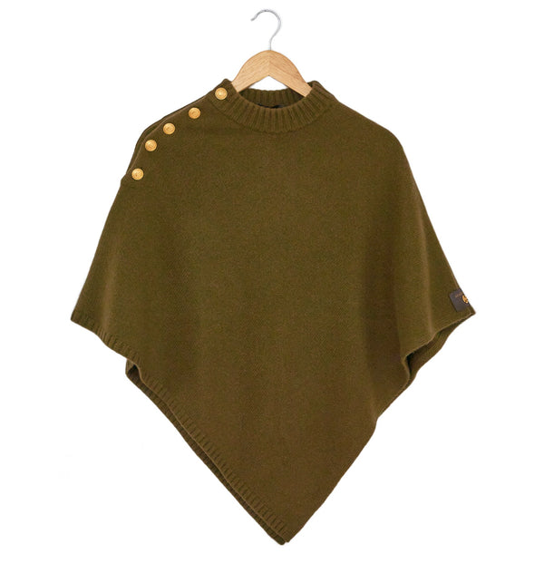 ADAMSBRO CASHMERE PONCHO OLIVE