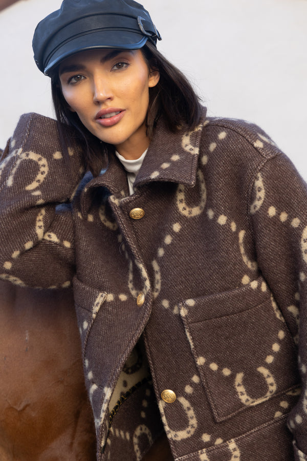 ADAMSBRO Horseshoe Blanket Jacket – Brun & Camel.