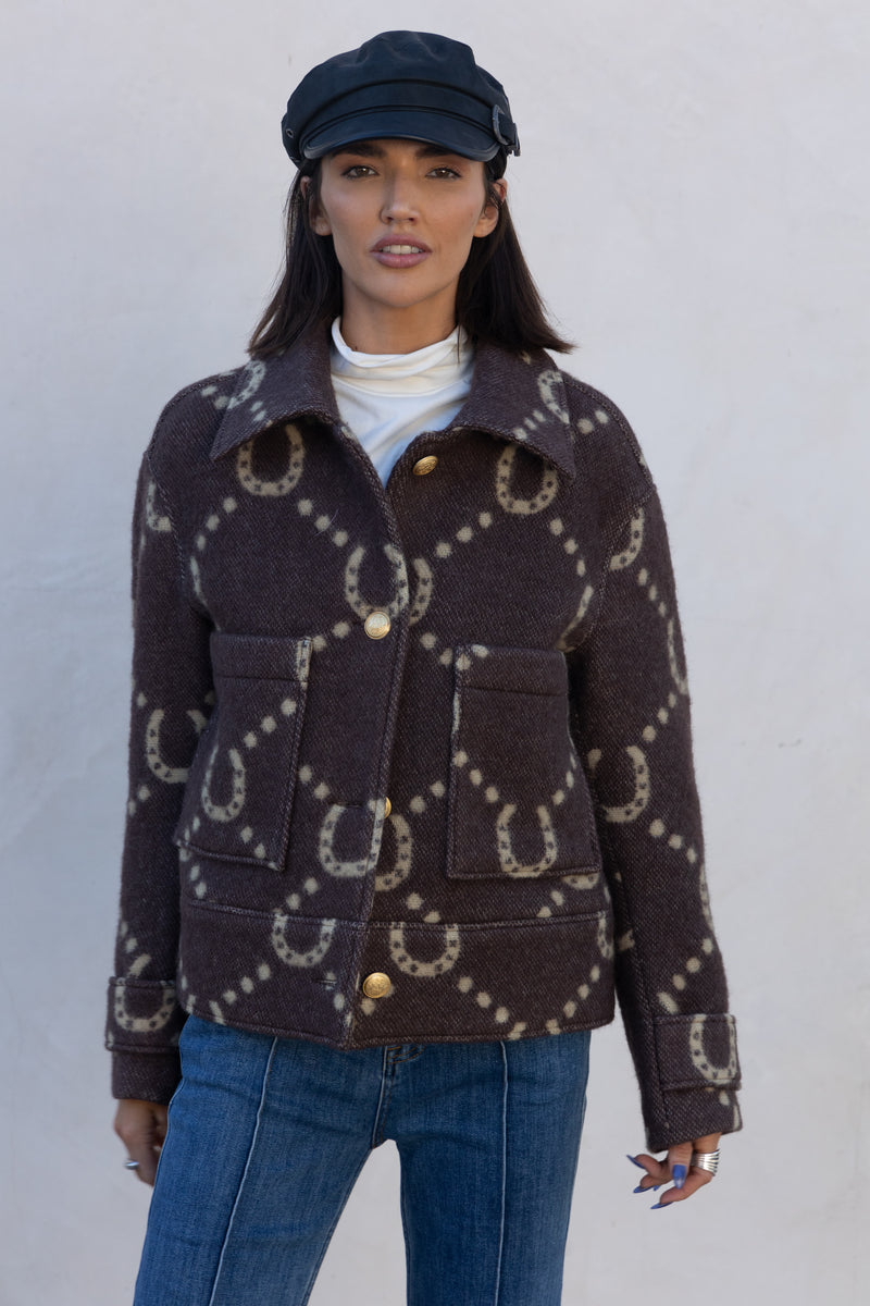 ADAMSBRO Horseshoe Blanket Jacket – Brun & Camel.