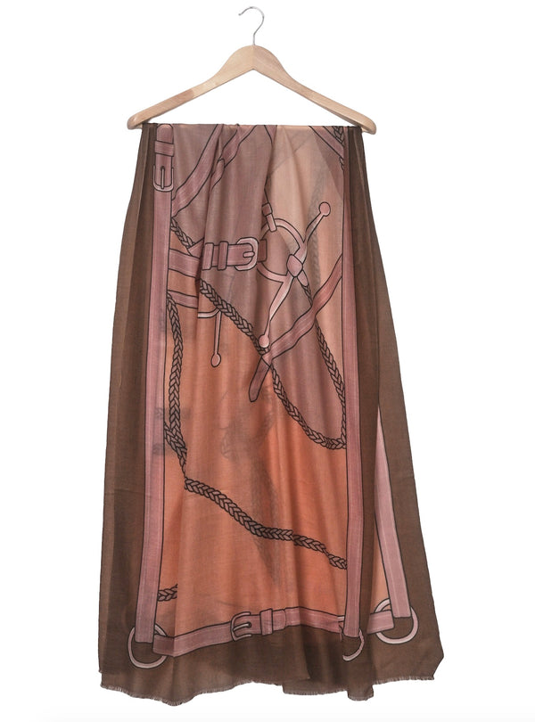 CASHMERE SCARF HORSE PINK