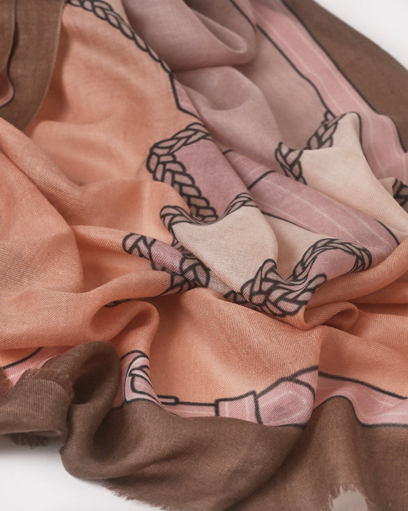 CASHMERE SCARF HORSE PINK
