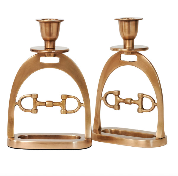 Snaffle Bit Candle set Brass