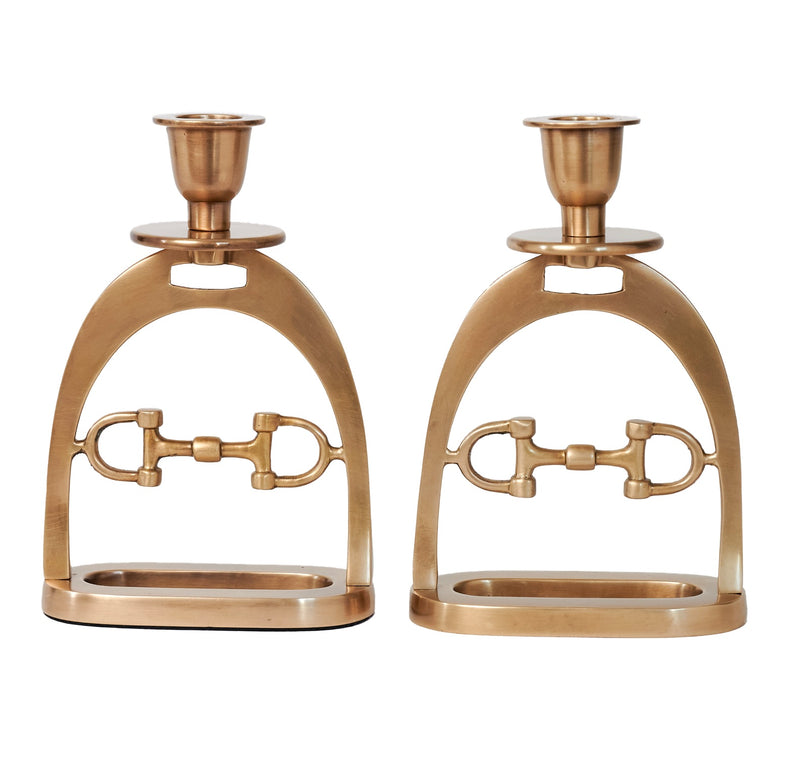 Snaffle Bit Candle set Brass