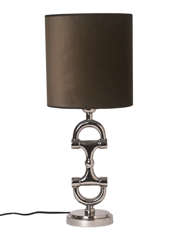 Lampa BIT Silver med brun skärm inkluderad.
