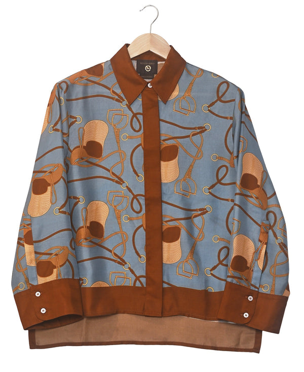 SATIN Skjorta Saddle Denim