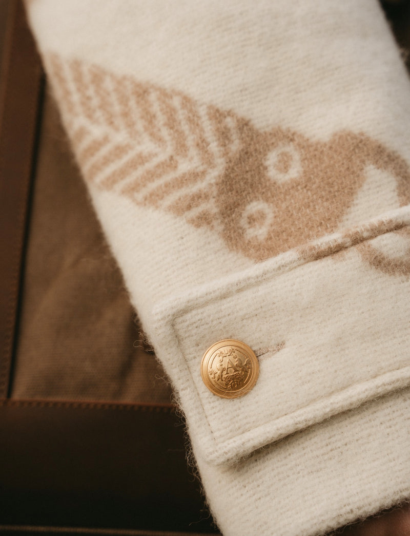 ADAMSBRO Classic Blanket Jacket – Nougat & Off-white