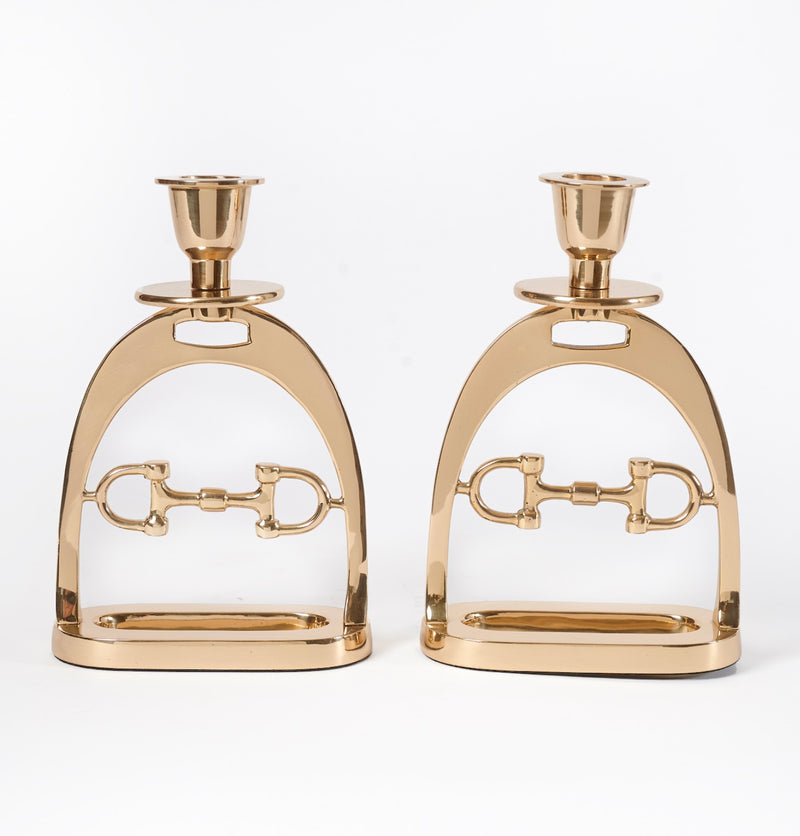 Snaffle Bit Candle set GOLD