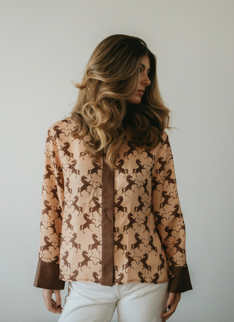 SATIN Skjorta Gallop