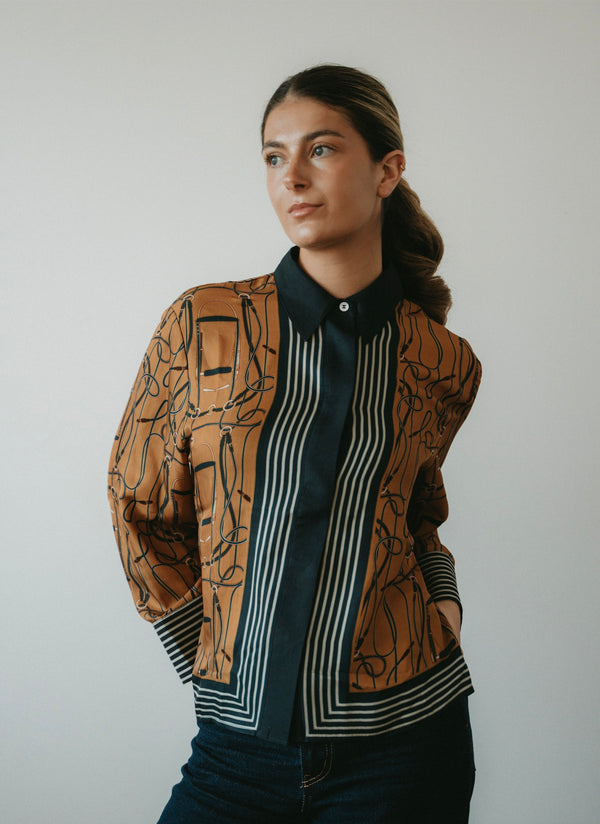 SATIN Skjorta Heritage Stripe