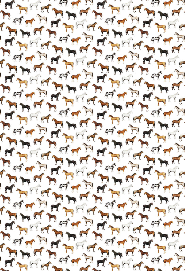 17-09-039-00 Tapet Horses Breeds White