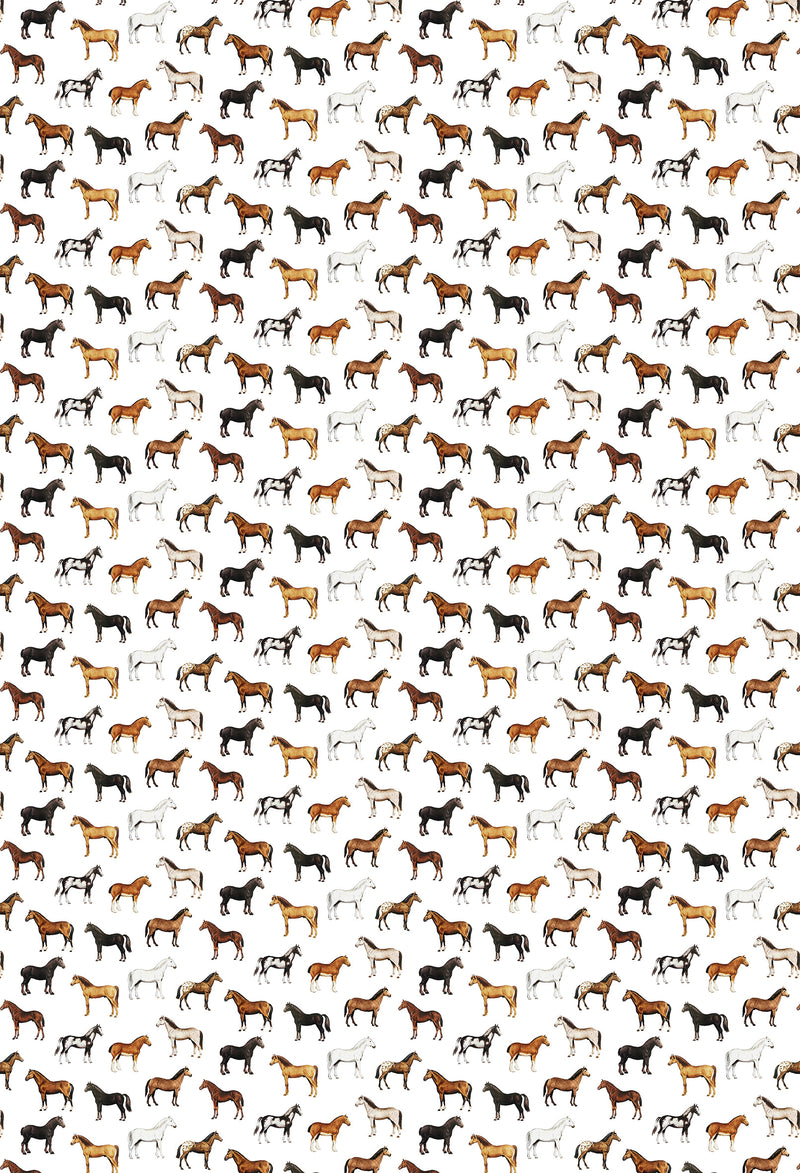17-09-039-00 Tapet Horses Breeds White