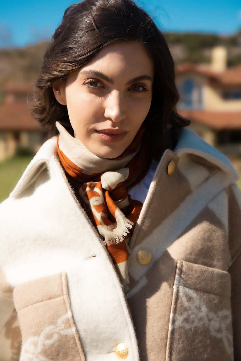 ADAMSBRO Classic Blanket Jacket – Nougat & Off-white