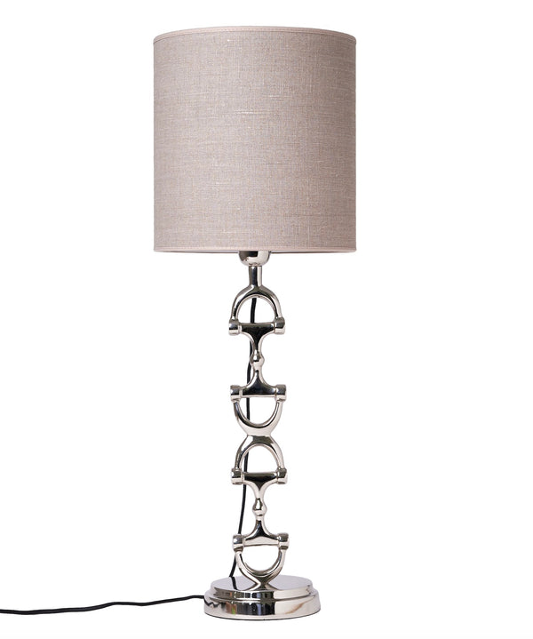 Snaffle Bit Lamp Silver med natur skärm