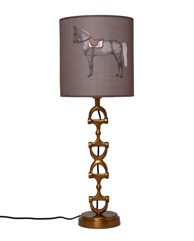 Snaffle Bit Lampa Antique  Brass med mud Petit Horse skärm.