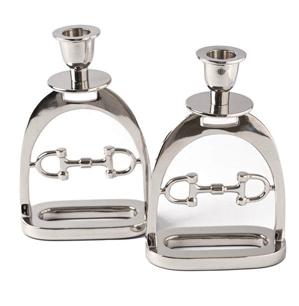 Snaffle Bit Candle set Silver