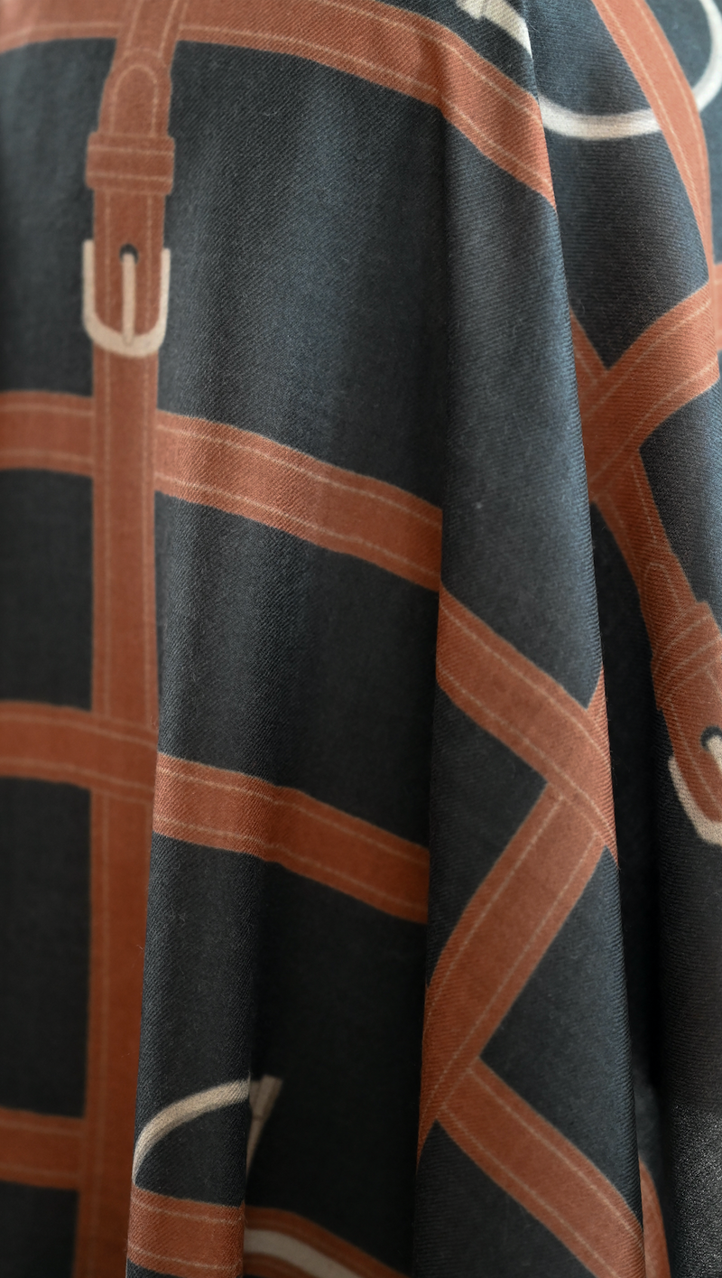 ADAMSBRO VÄVD KASHMIR SCARF BIT RUST