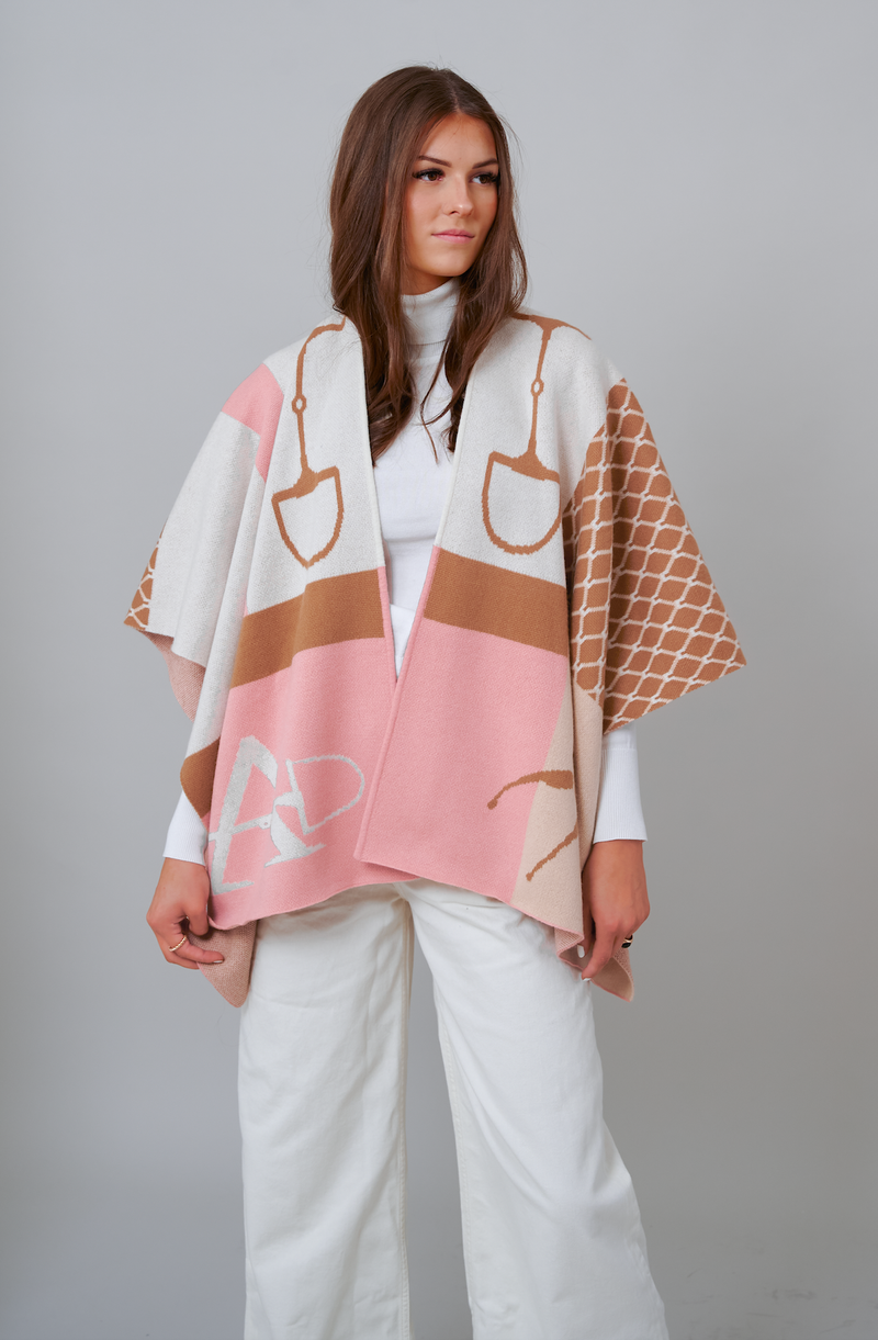 Equi Poncho Cashmere Pink & Off-white