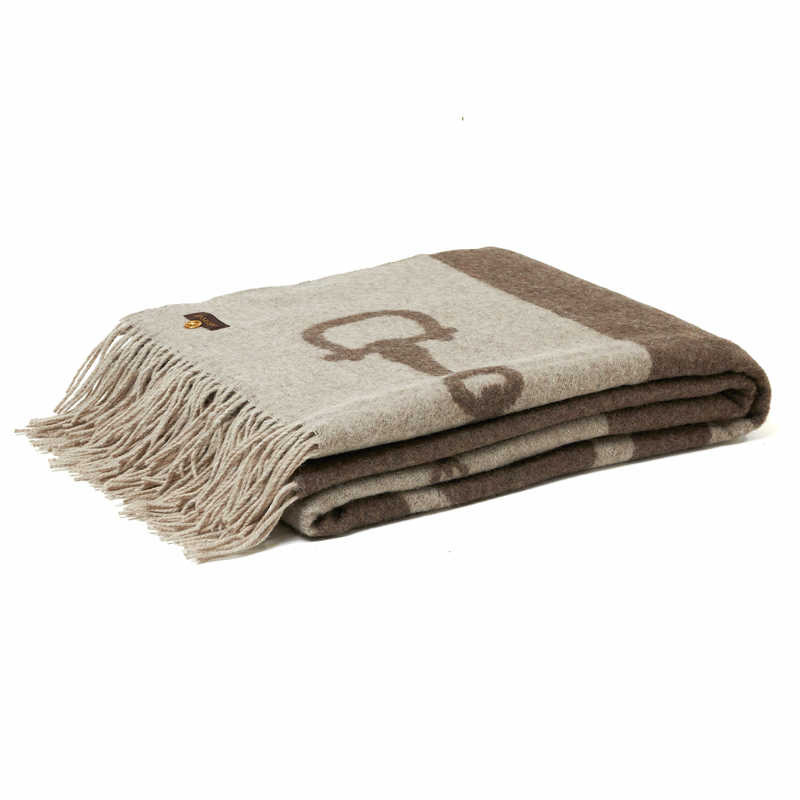 Classic Wool Cashmere Pläd Mud & Beige