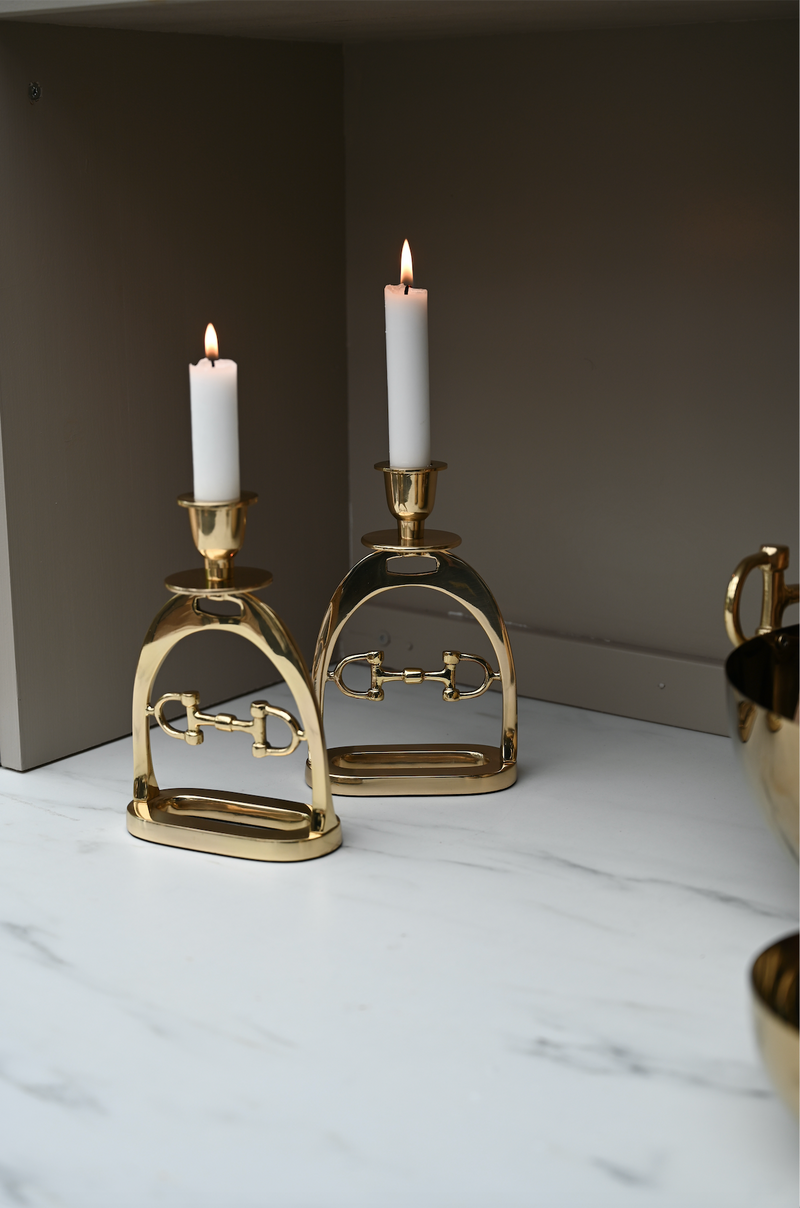 Snaffle Bit Candle set GOLD