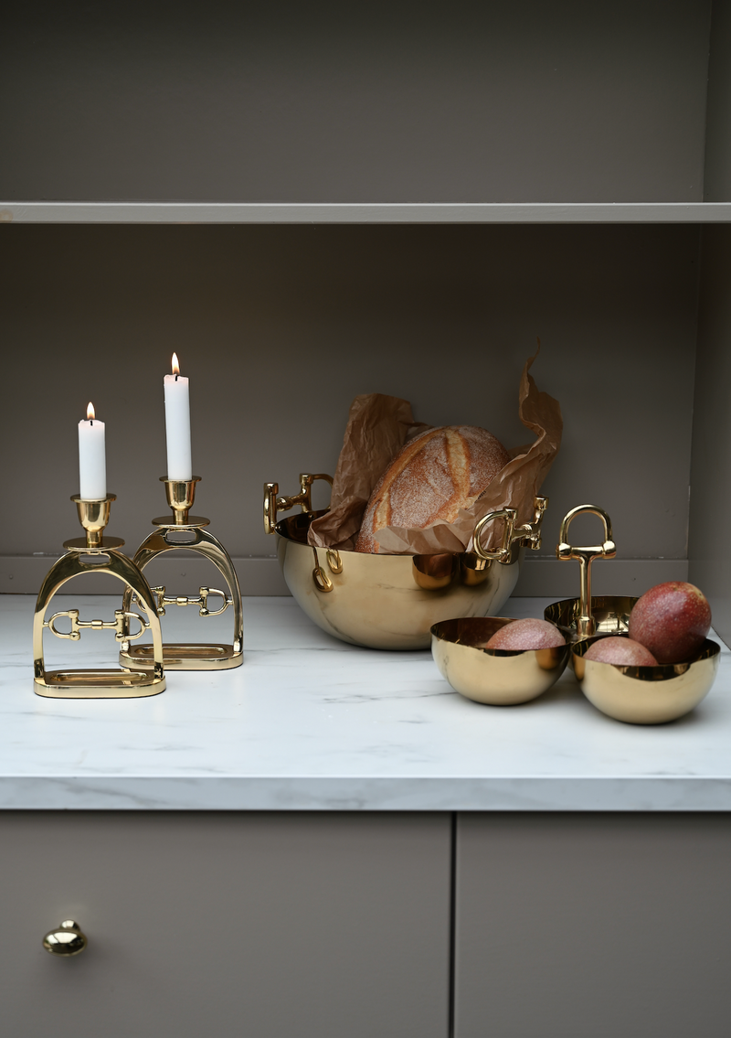 Snaffle Bit Candle set GOLD
