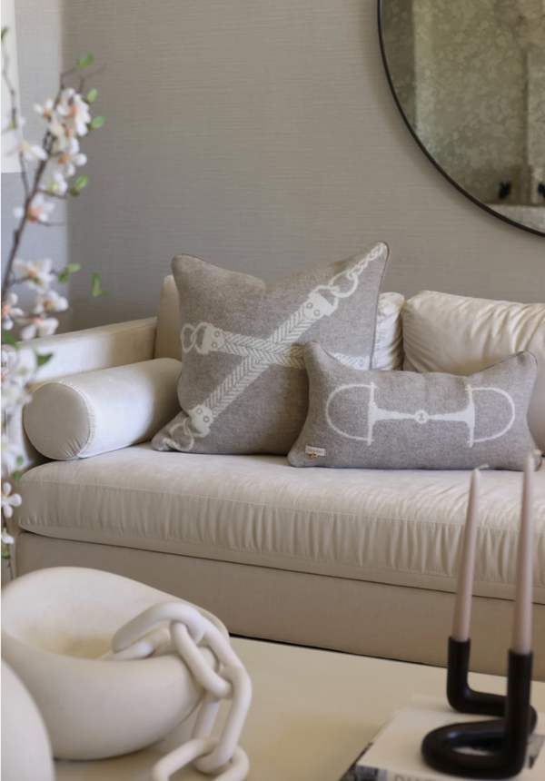 Lyxkudde i 100% Nyzeeländsk Lammull Beige Melange Classic