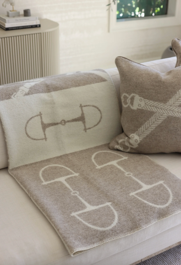 Pläd – CLASSIC BIT i Nyzeeländsk lammull melange beige