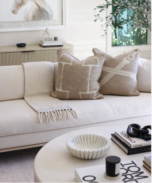 Lyxkudde i 100% Nyzeeländsk Lammull Nougat Classic