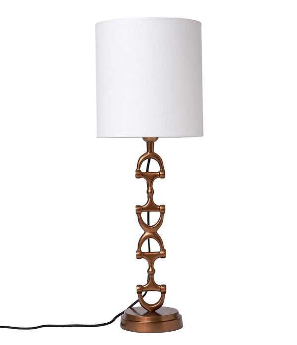 Snaffle Bit Lamp Brass med vit skärm