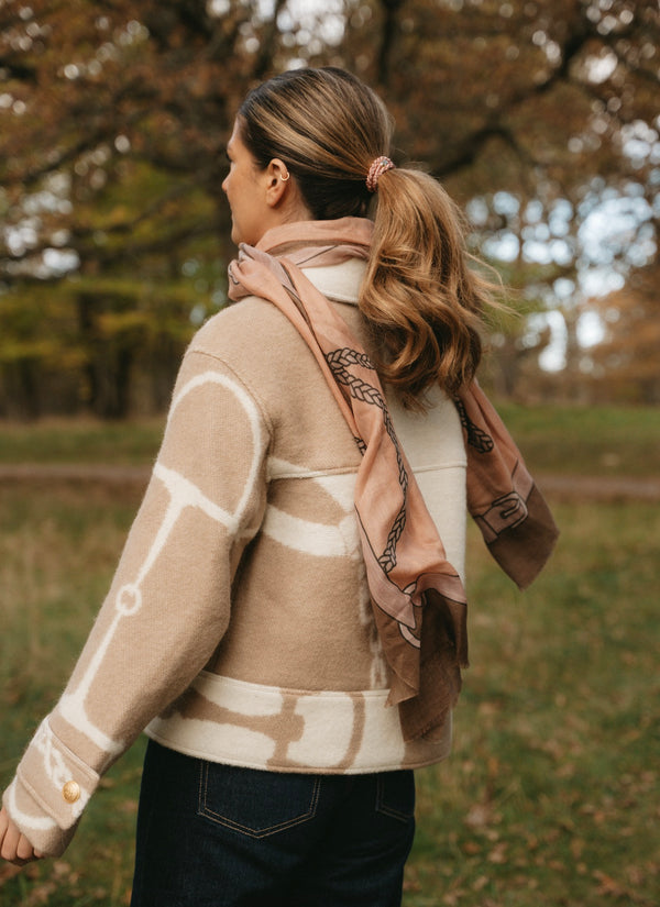 CASHMERE SCARF HORSE PINK