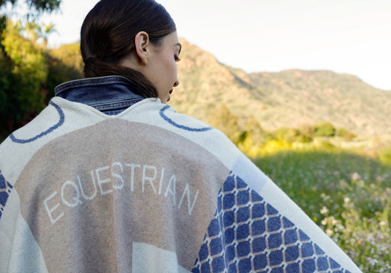 ADAMSBRO CASHMERE PONCHO SKY