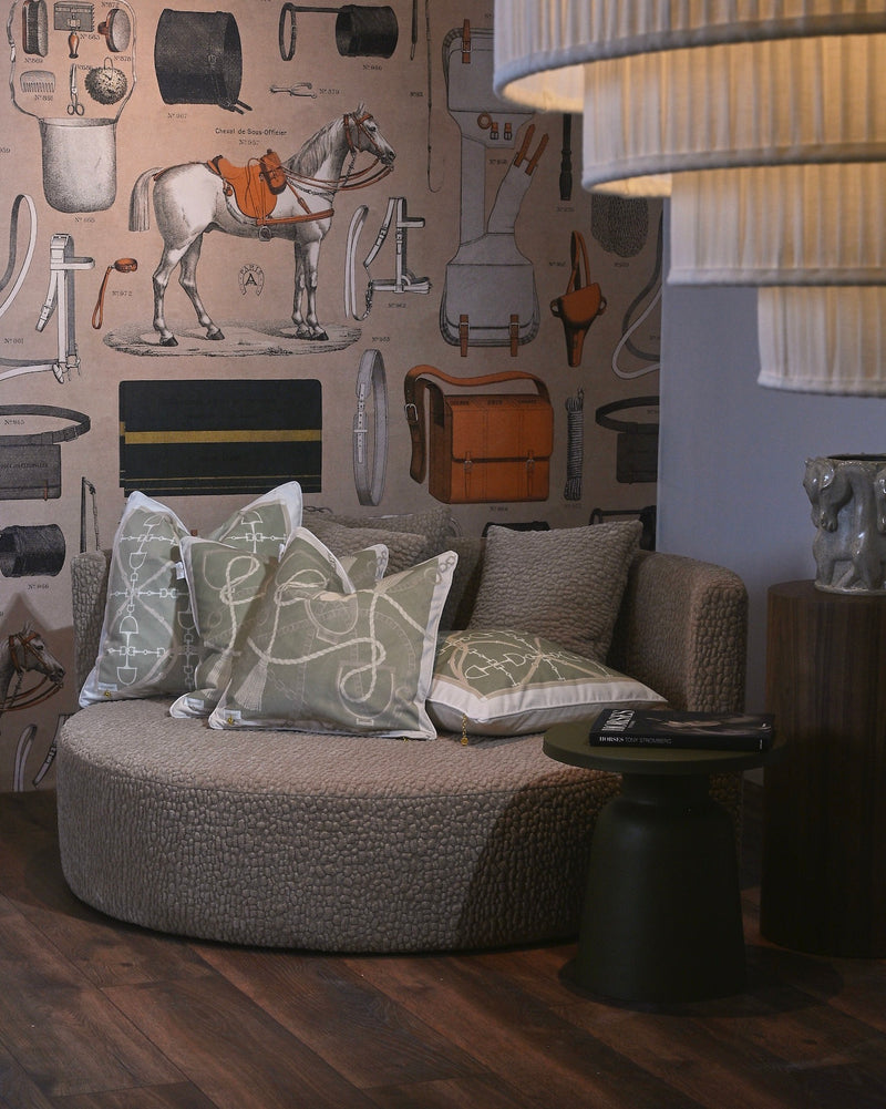 CHAIN Sammets kudde celadon grön