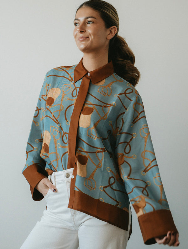 SATIN Skjorta Saddle Denim