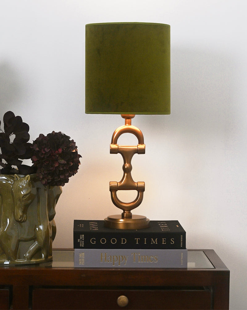 Lampa BIT Antique  Brass med grön skärm inkluderad.