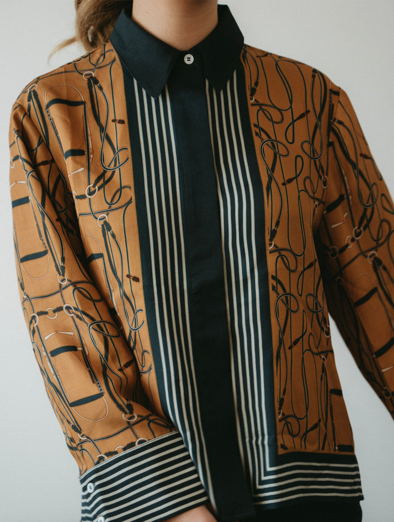 SATIN Skjorta Heritage Stripe