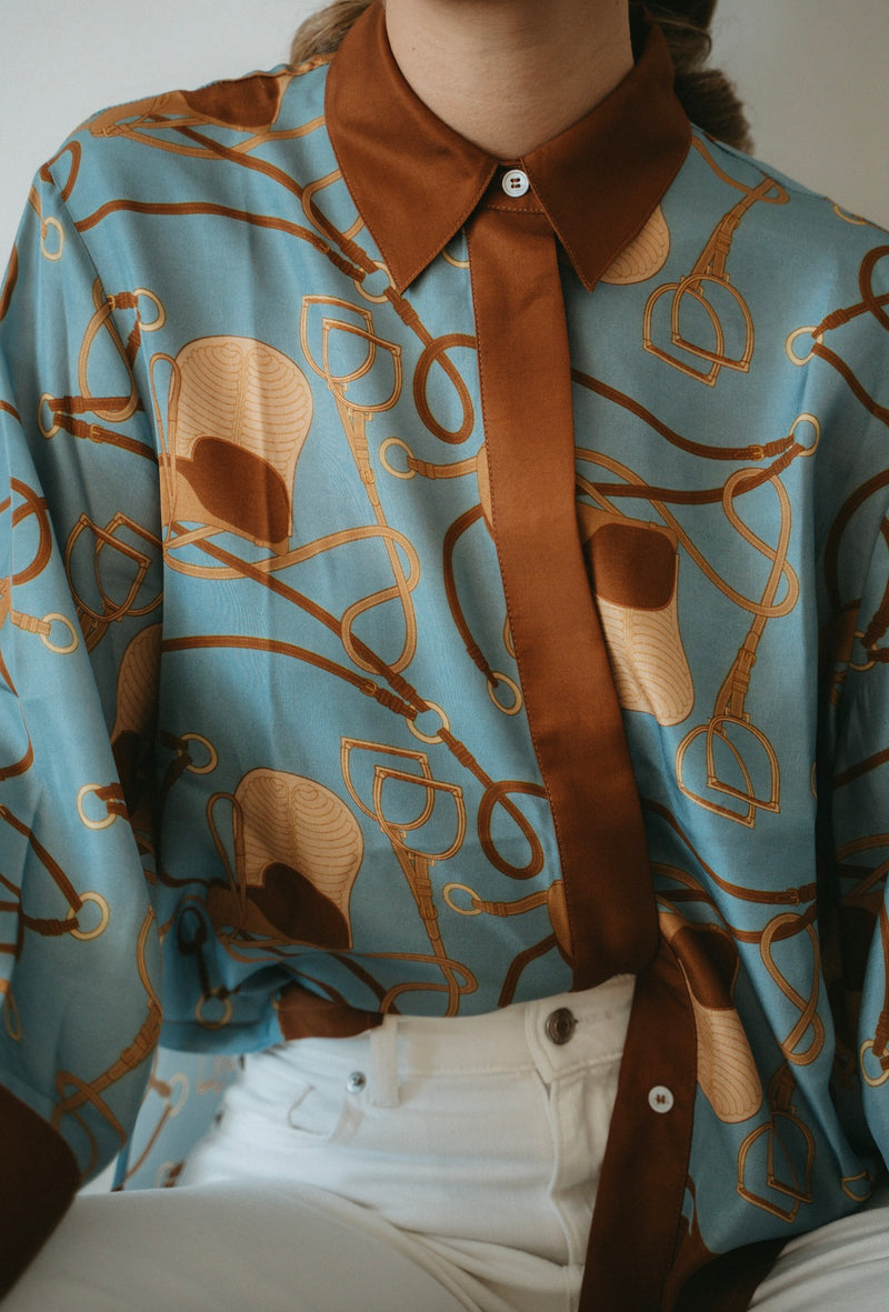 SATIN Skjorta Saddle Denim